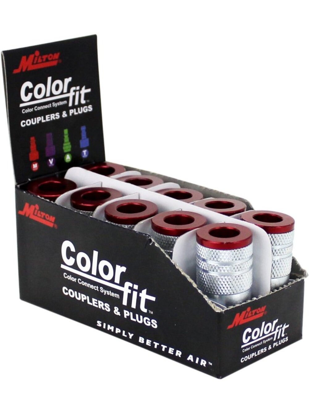 Pneumatic Couplers M-Style Red 1/4" NPT Male - Box of 10 Durable Air Connectors